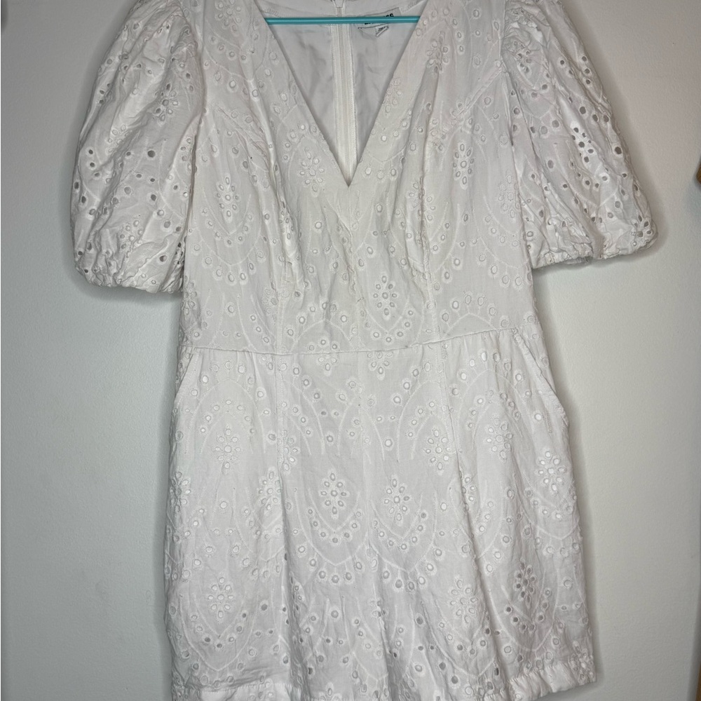 Elegant White Eyelet Romper